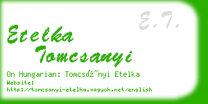 etelka tomcsanyi business card